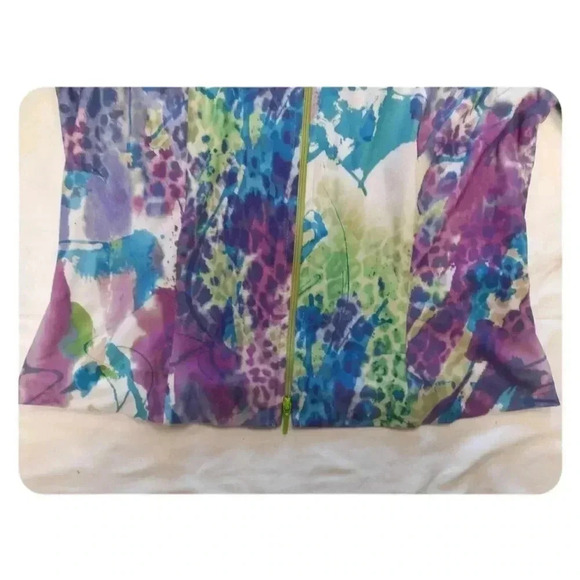 Joseph Ribkoff Water  Colour Lined jacket With 3/4 Length Rolled Sleeve 6 - Picture 10 of 11